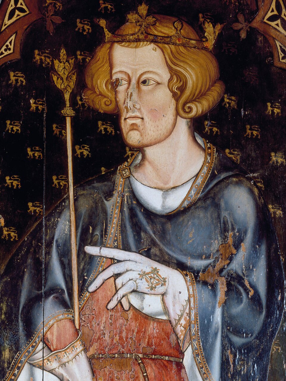 Edward I — figure on the Westminster Abbey sedilia, early 14th century